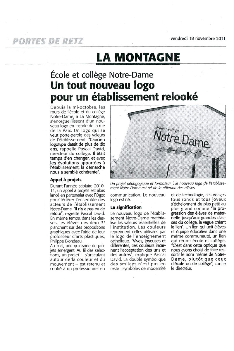 Publication école & collège Notre Dame