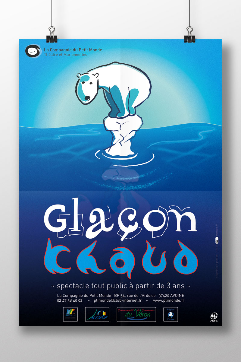 Affiche Spectacle Glaçon Chaud (Cie du Petit Monde) Affiche Glaçon Chaud